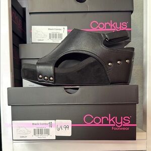 Corkys Women's Black Sandals
